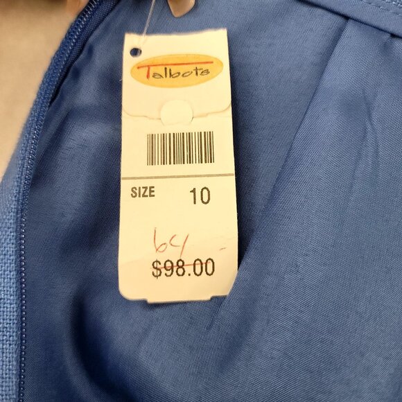 Vintage Talbots Womens Palm Tree Embroidered Blue Irish Linen Pants Size 10 - Picture 3 of 9